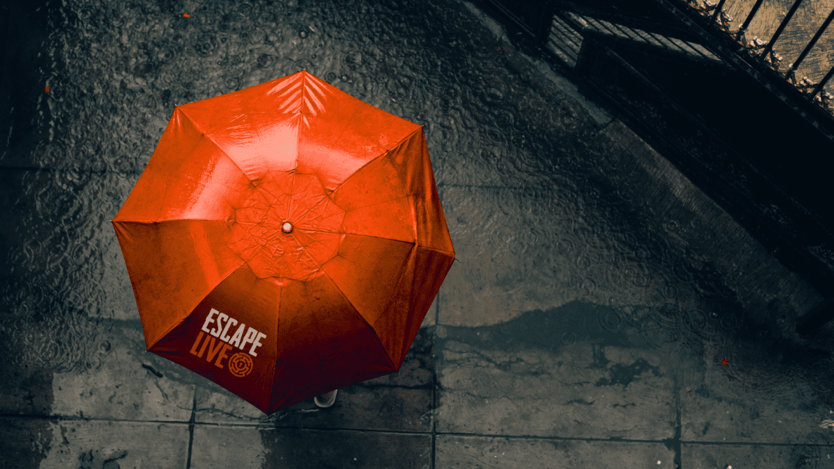 escape live umbrella in the rain